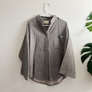 Women's POKOLOKO Fair Trade Turkish Cotton Grandad Collar Shirt